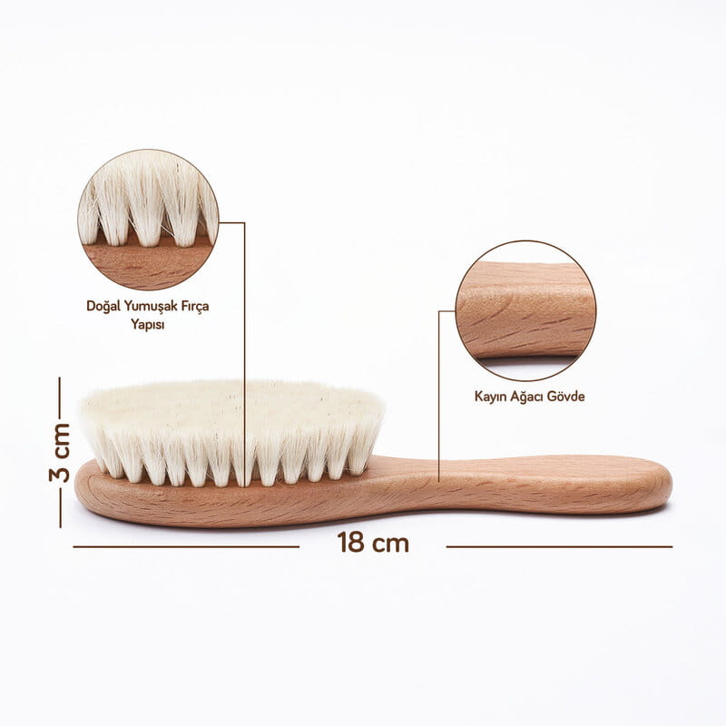 İsme Özel Yeni Doğan Bebek Saç Fırçası