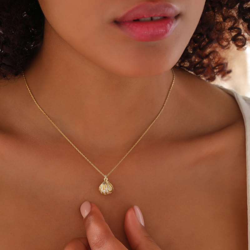 İstiridye İncili Gümüş Kolye