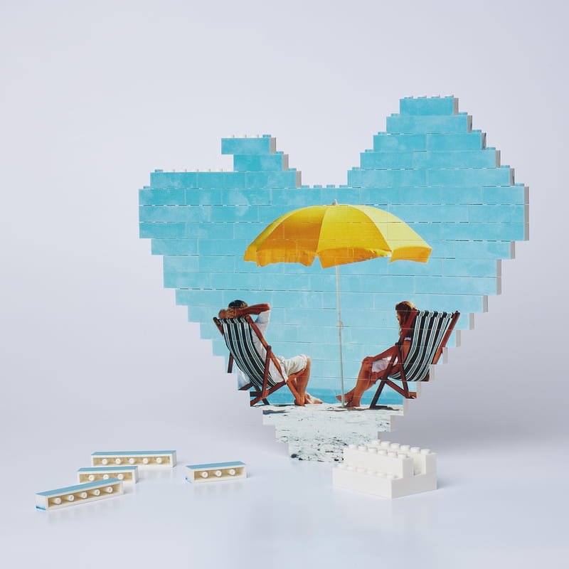 Kalp Blok Fotoğraflı 96 Parça Puzzle