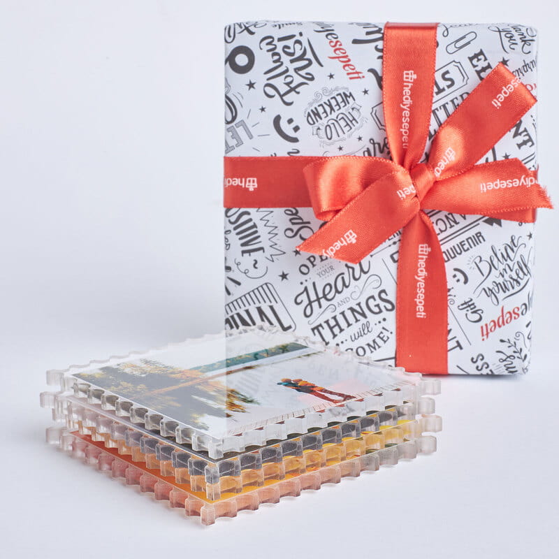 Kare Kesim 4 Parça Fotoğraf Baskılı Magnet