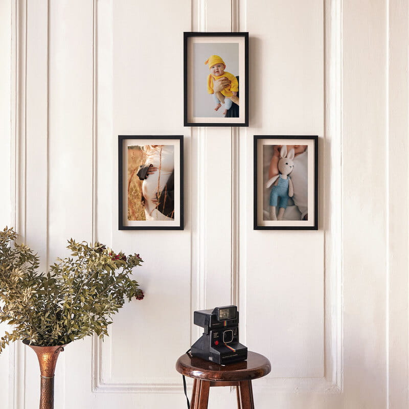 Kişiye Özel 3'lü Set Siyah Fotoğraf Çerçevesi - 20x30 Duvar Yapışkanlı