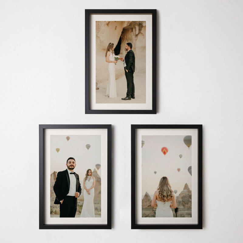 Kişiye Özel 3'lü Set Siyah Fotoğraf Çerçevesi - 20x30 Duvar Yapışkanlı