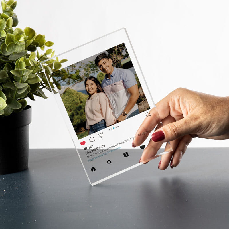 Kişiye Özel İnstagram Tasarımlı Fotoğraflı Akrilik Çerçeve