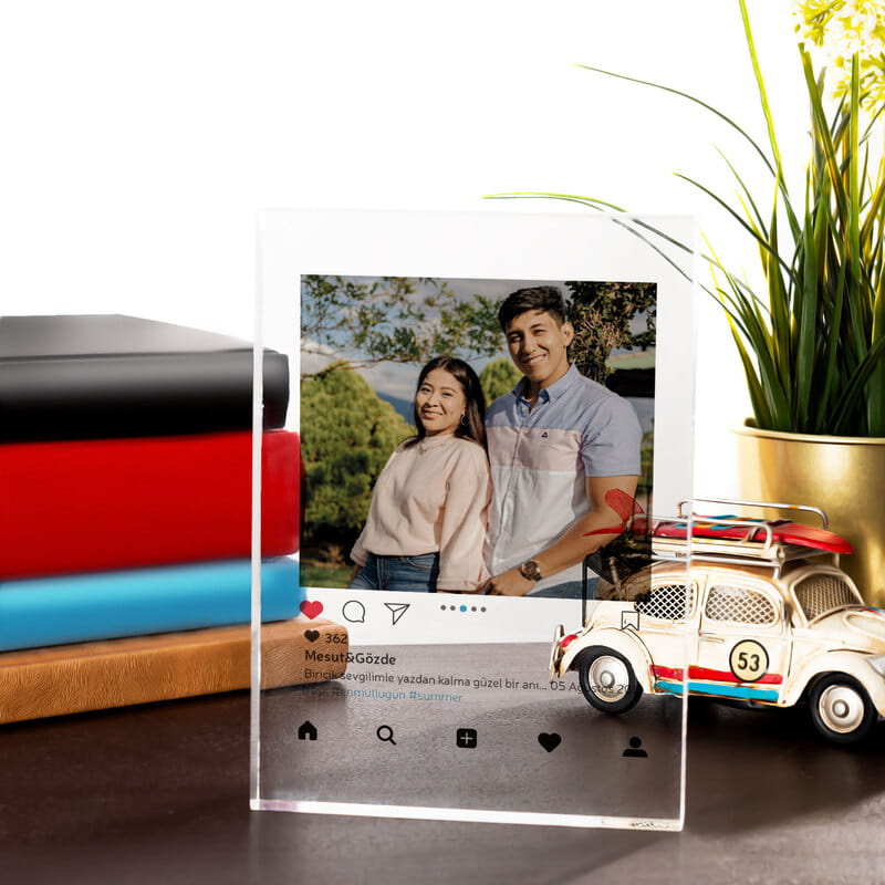 Kişiye Özel İnstagram Tasarımlı Fotoğraflı Akrilik Çerçeve