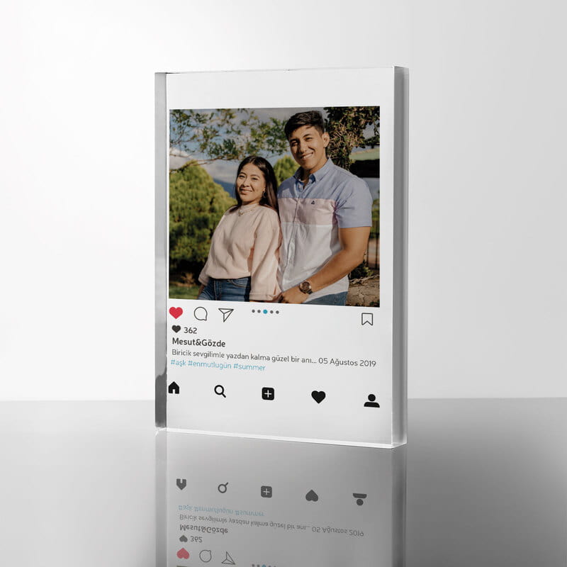Kişiye Özel İnstagram Tasarımlı Fotoğraflı Akrilik Çerçeve