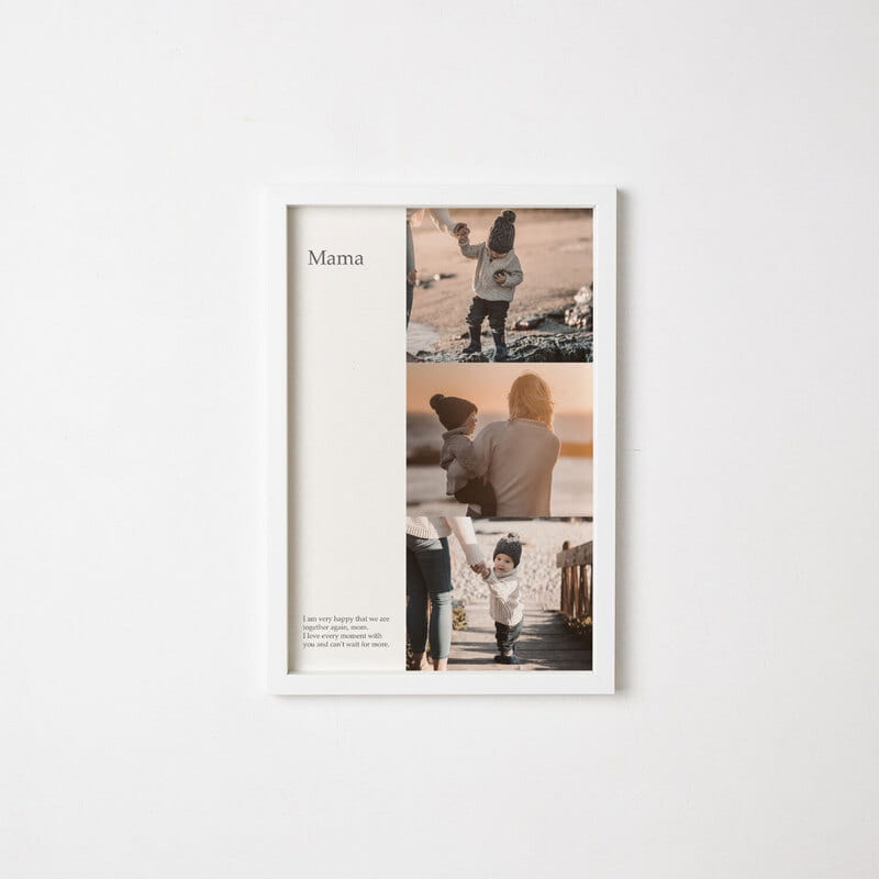 Kişiye Özel Mesajlı 3 Foto Baskılı 20x30 Duvar Çerçevesi