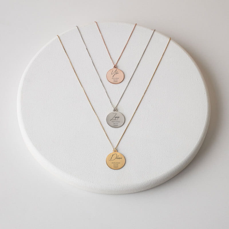 Kişiye Özel Yıldız Haritası Gümüş Kolye