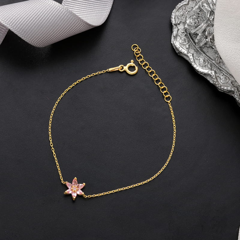 Lotus Çiçeği Gümüş Bileklik