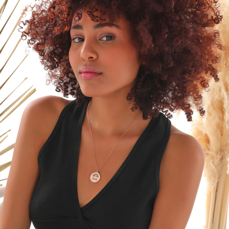 Lotus Tasarımlı İsim Yazılı Gümüş Kolye