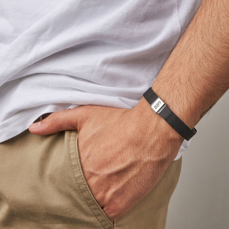 Melek Sayılar Özelleştirilebilir Hasır Erkek Bilekliği