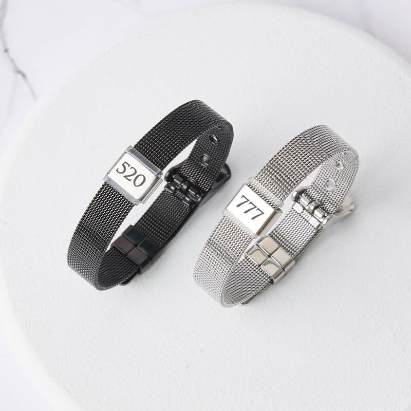 Melek Sayılar Özelleştirilebilir Hasır Erkek Bilekliği