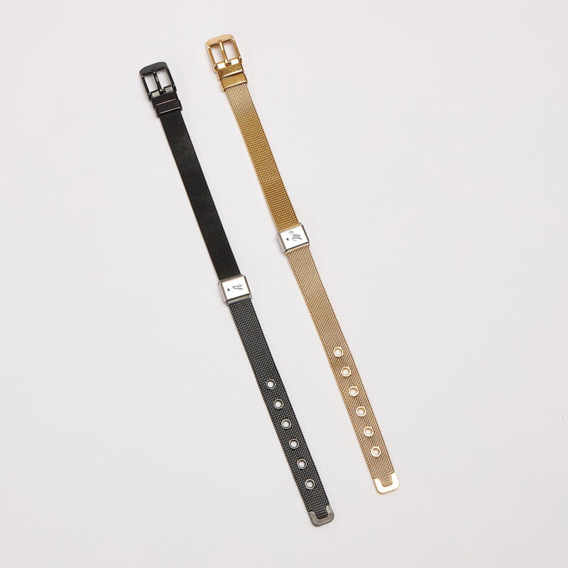 Minimal Kalp Detaylı Kişiye Özel 2'li Hasır Örme Bileklik