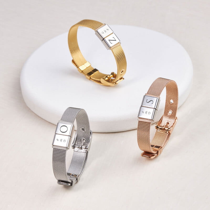 Minimalist Aşk Harf Özelleştirmeli Örme Kordonlu Hasır Bileklik