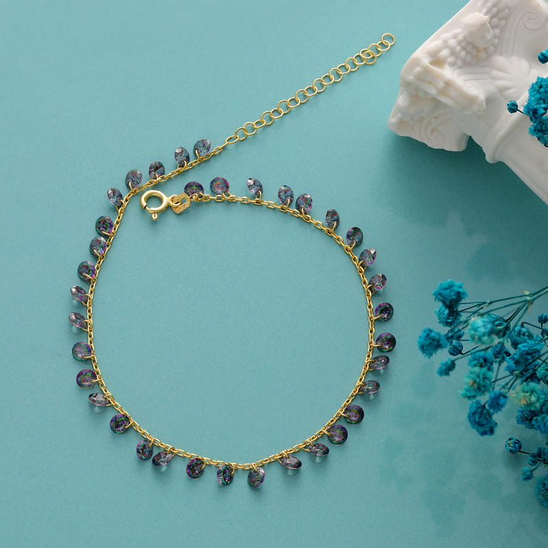 Mistik Topaz Taşlı Gümüş Kadın Bileklik