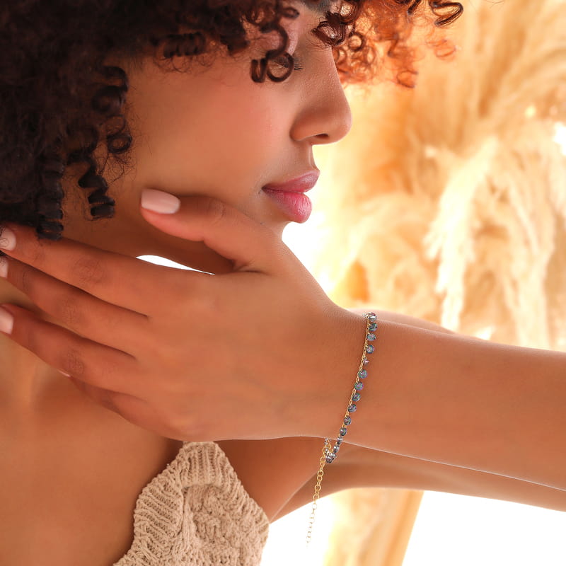 Mistik Topaz Taşlı Gümüş Kadın Bileklik