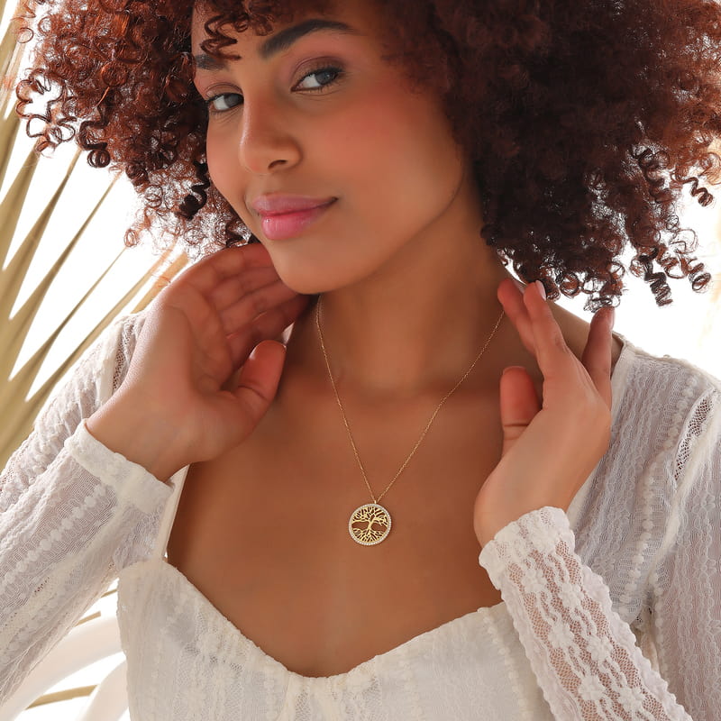 Mitolojik Ağaç Tasarımlı Gümüş Kolye