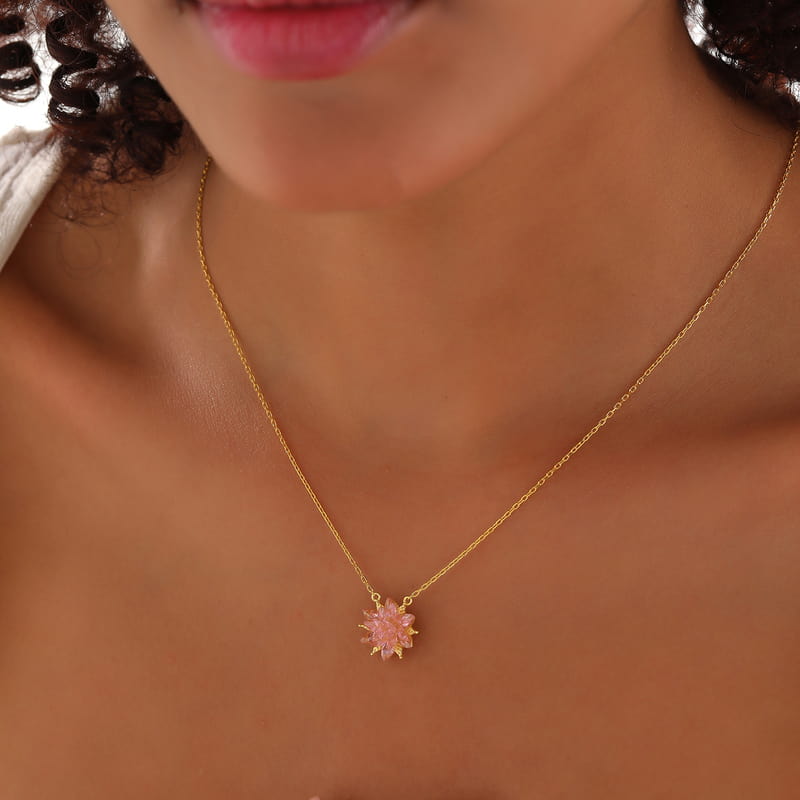 Özel Seri Lotus Çiçeği Gümüş Kolye