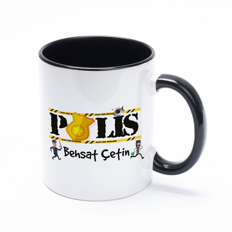 Polislere Özel Tasarımlı Hediye Renkli Kahve Kupası