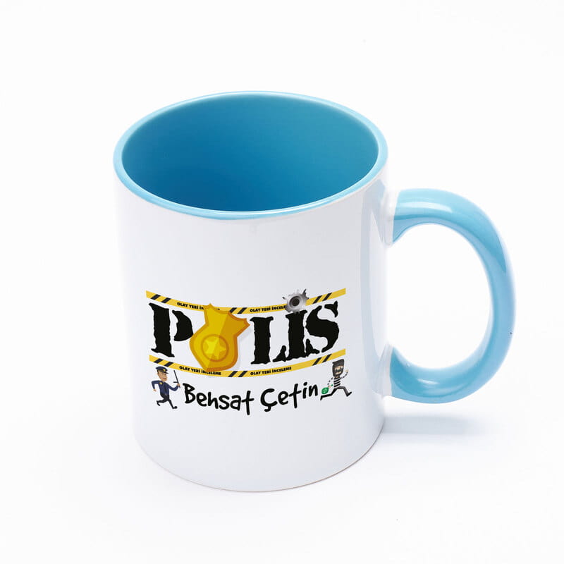 Polislere Özel Tasarımlı Hediye Renkli Kahve Kupası