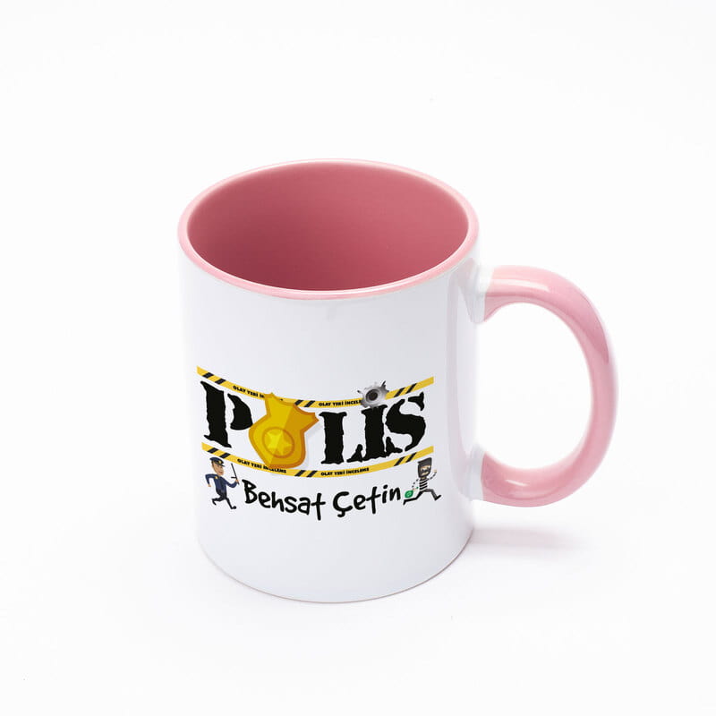 Polislere Özel Tasarımlı Hediye Renkli Kahve Kupası