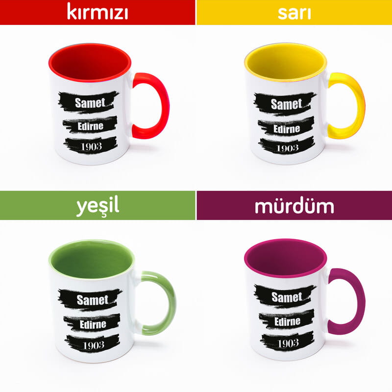 Siyah Beyaz Renkli Taraftar Kahve Kupası