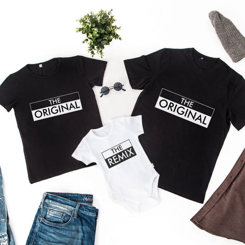 The Original 3'lü Aile Tişört Bebek Body Kombini