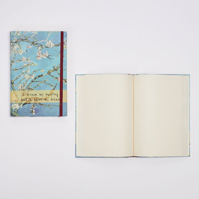 Van Gogh Badem Çiçeği Tasarımlı Kitap Görünümlü Defter