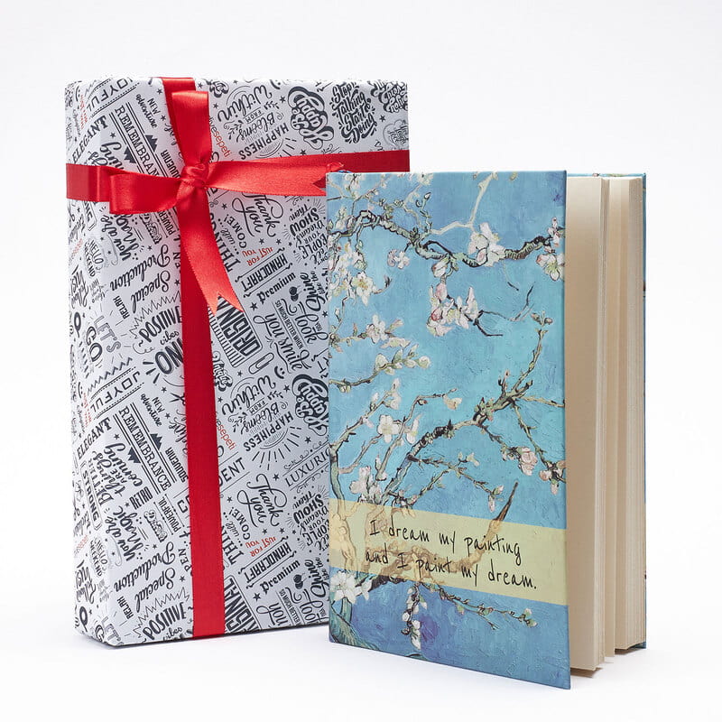 Van Gogh Badem Çiçeği Tasarımlı Kitap Görünümlü Defter