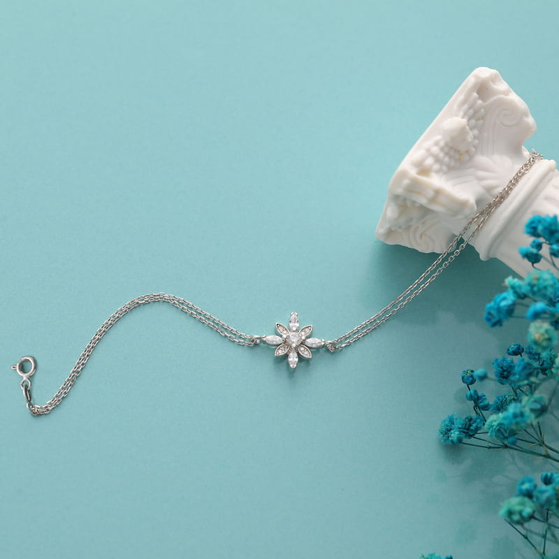 Yaşam Çiçeği Gümüş Kadın Bilekliği