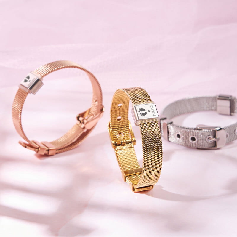 Yeni Anneye Doğum Hediyesi Tarih Özelleştirmeli Hasır Örme Bileklik