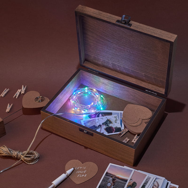 105 Fotoğraflı Kendin Yap Işıltılı Hatıralar Kutusu