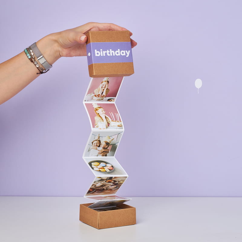 15 Fotoğraf ve Mesajlı Doğum Günü Akordiyon Fotoğraf Kutusu