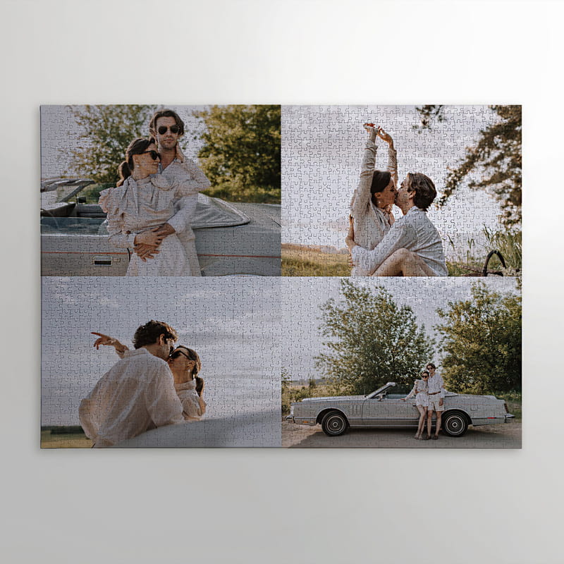 2000 Parça 4'lü Fotoğraf Baskılı Kutulu Kolaj Puzzle