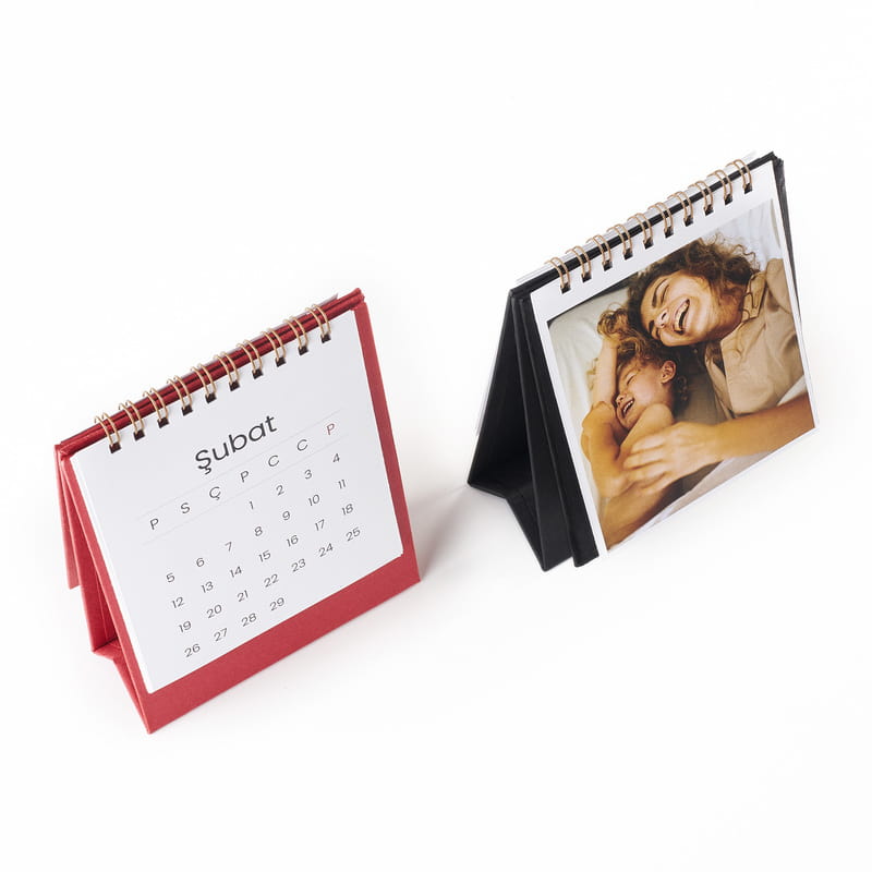 2026 Spiralli Kişiye Özel Masa Takvimi - 11x13 cm