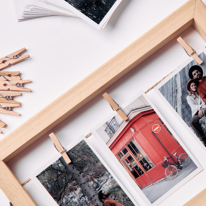 35 Fotoğraflı Masaüstü İp Askılı Ahşap Çerçeve
