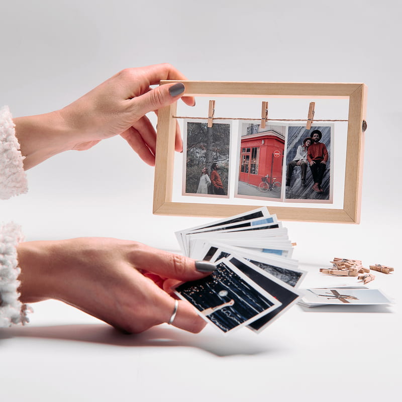 35 Fotoğraflı Masaüstü İp Askılı Ahşap Çerçeve