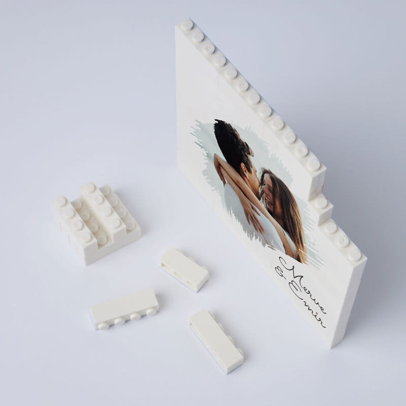 46 Parça Çiftlere Özel İsim ve Fotoğraflı Block Puzzle