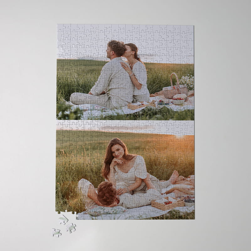 500 Parça Kişiye Özel 2 Fotoğraflı Kolaj Puzzle