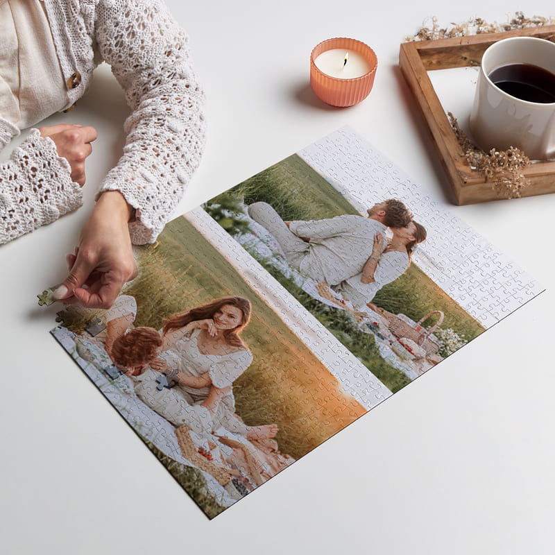 500 Parça Kişiye Özel 2 Fotoğraflı Kolaj Puzzle