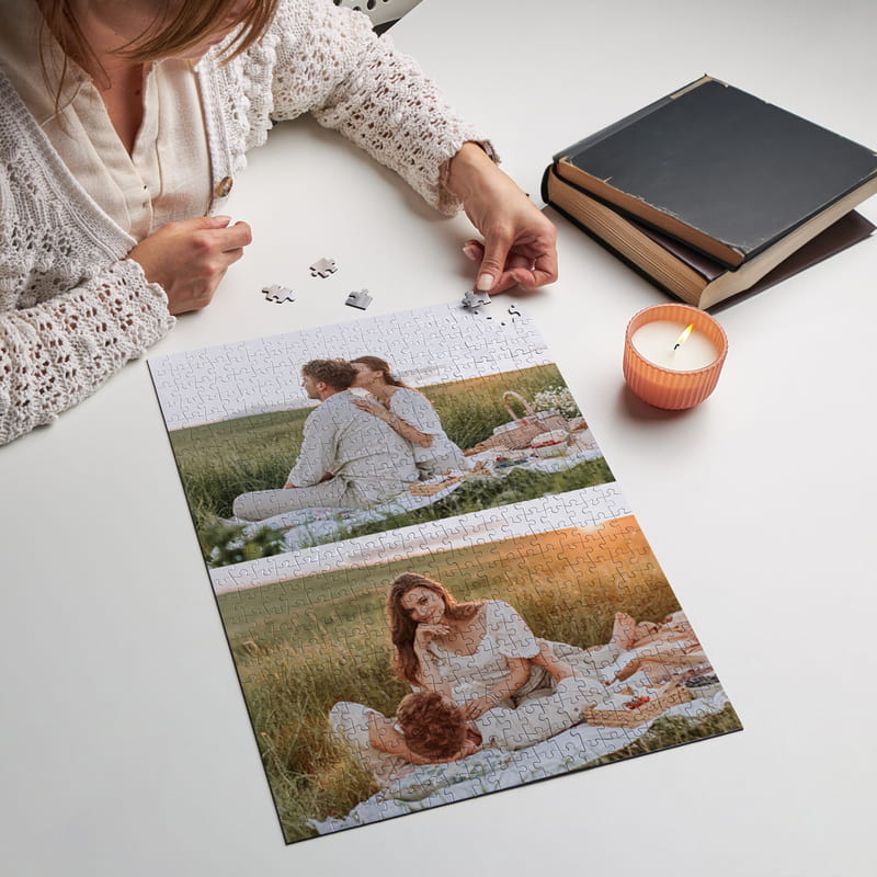 500 Parça Kişiye Özel 2 Fotoğraflı Kolaj Puzzle