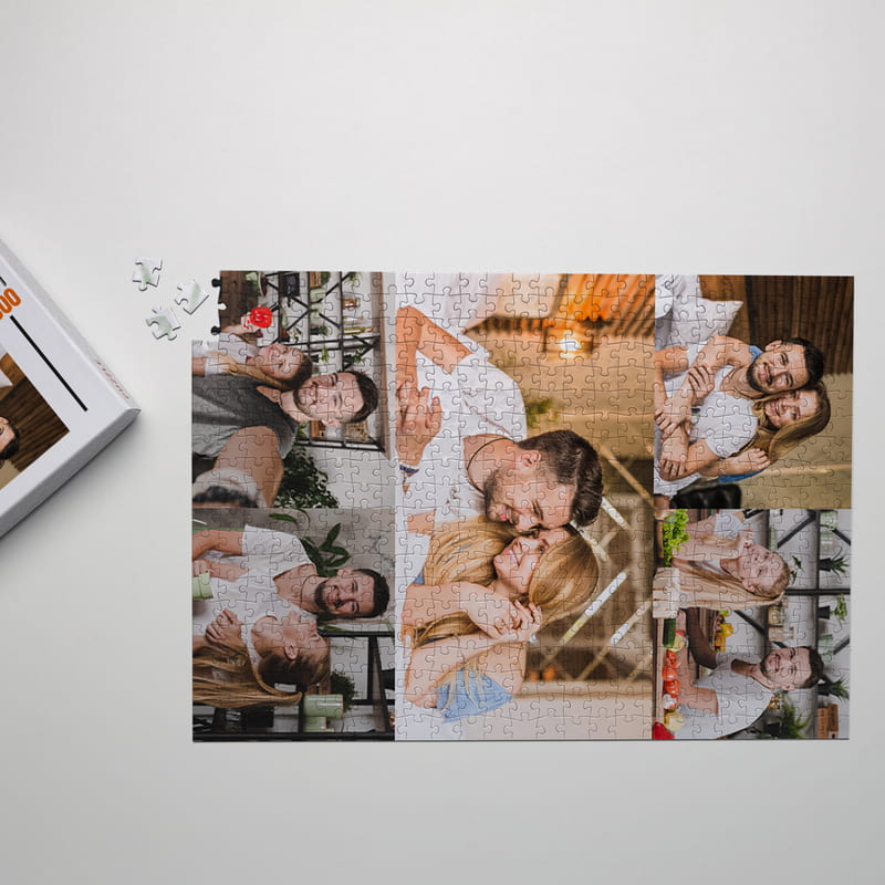 500 Parça Kişiye Özel Kutulu 5 Fotoğraf Kolajlı Puzzle