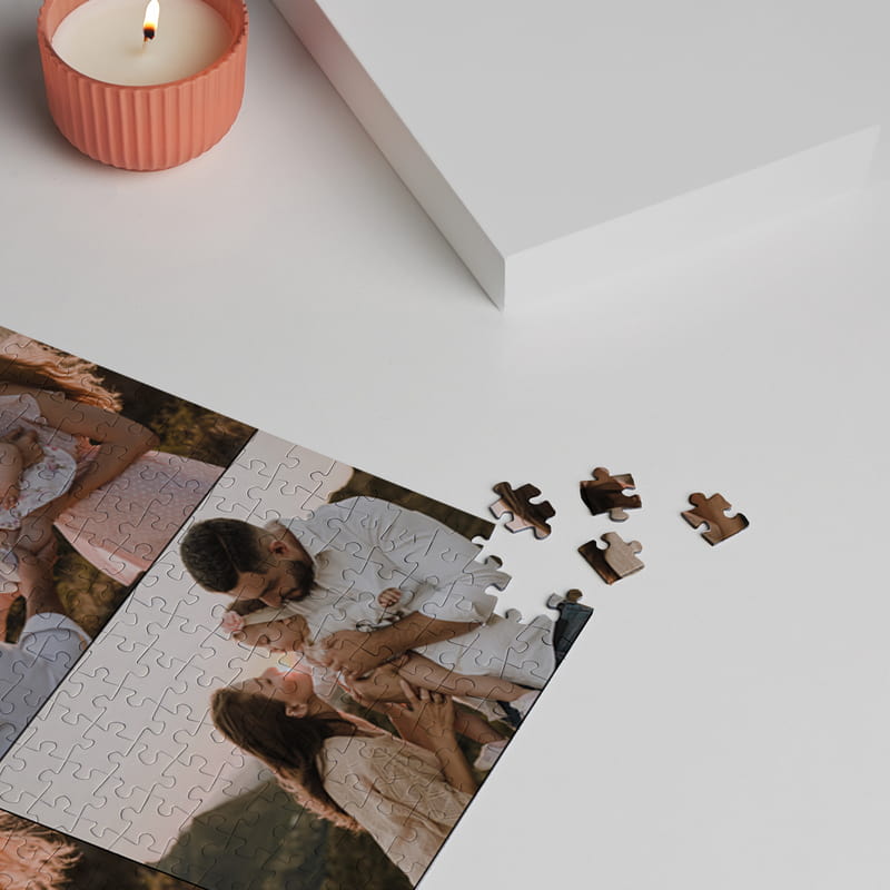 500 Parça Kişiye Özel Üç Fotoğraflı Kolaj Puzzle