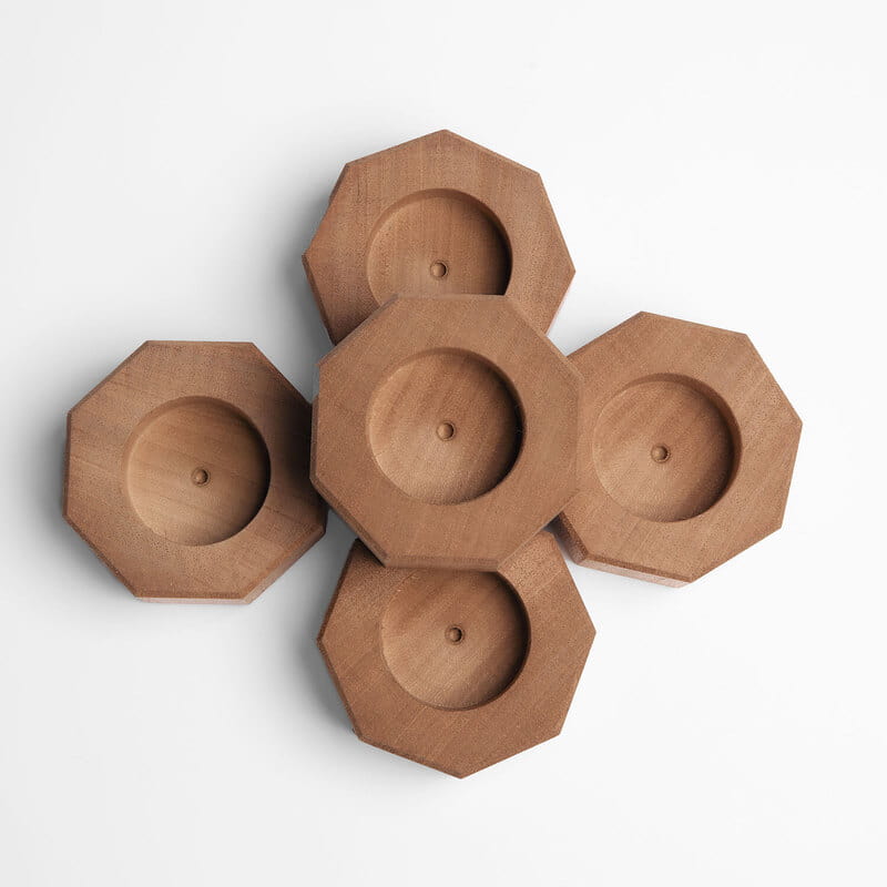 5'li Set Kişiye Özel İsimli Ahşap Mumluk Seti