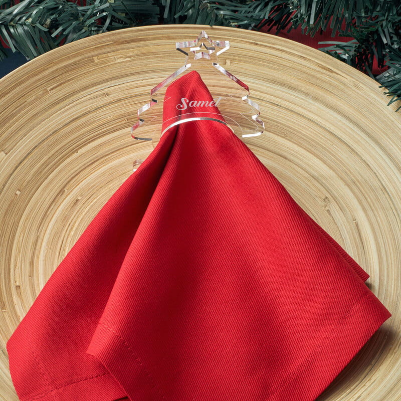 6 Parça 3 Model İsme Özel Yılbaşı Temalı Peçete Yüzüğü