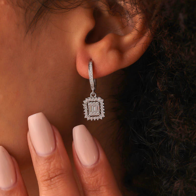 925 Ayar Baget Kolye Yüzük Küpe Gümüş Takı Seti