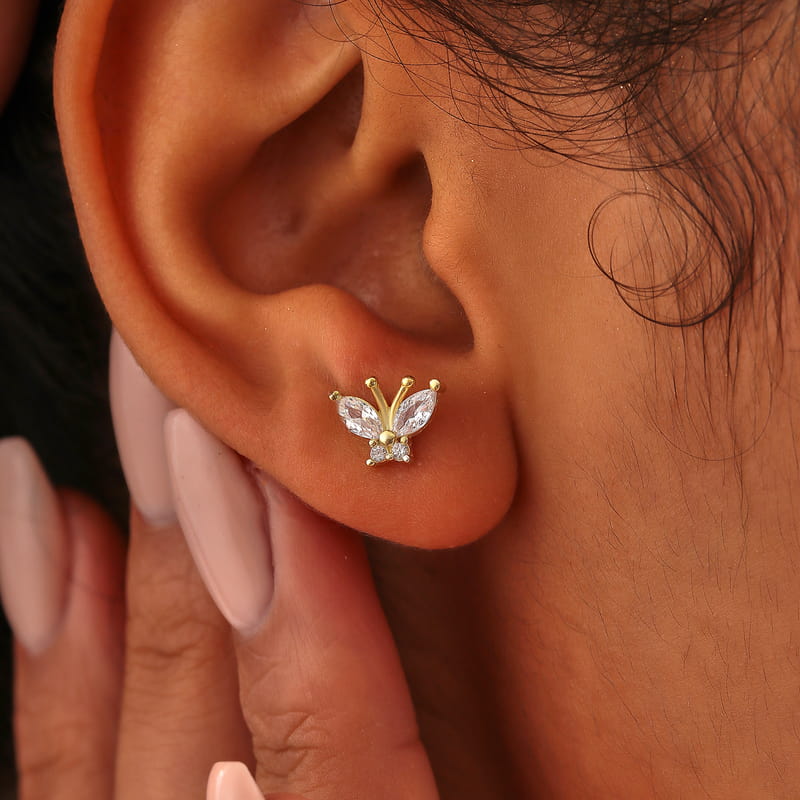 925 Ayar Gümüş Kelebek Küpe