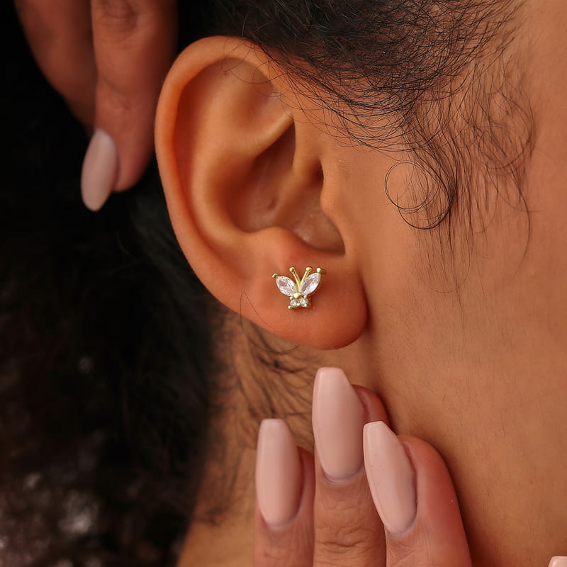 925 Ayar Gümüş Kelebek Küpe