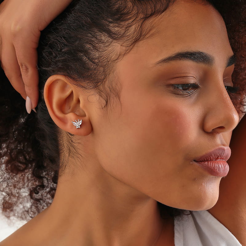 925 Ayar Gümüş Kelebek Küpe