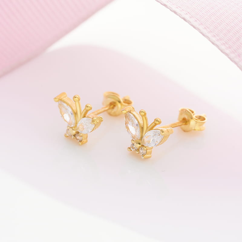 925 Ayar Gümüş Kelebek Küpe