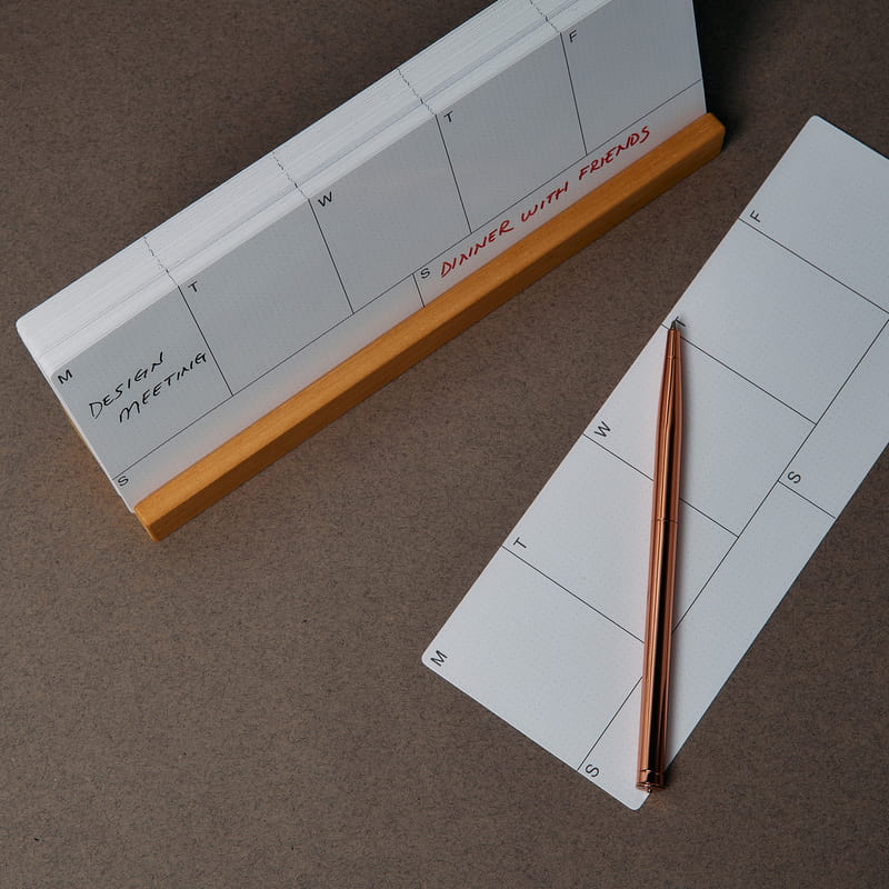 Ahşap Kaideli Haftalık Planlayıcı Bloknot